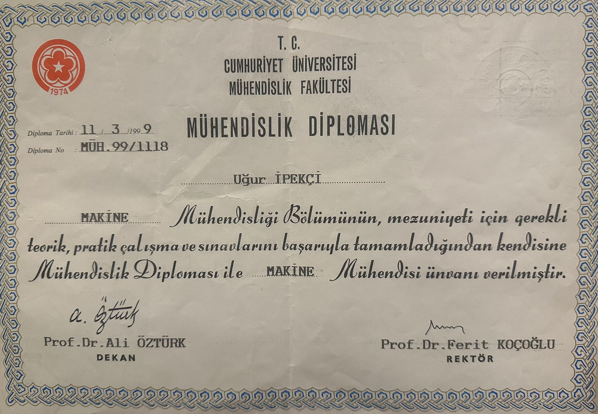 CUMHURİYET ÜNİVERSİTESİ 1999